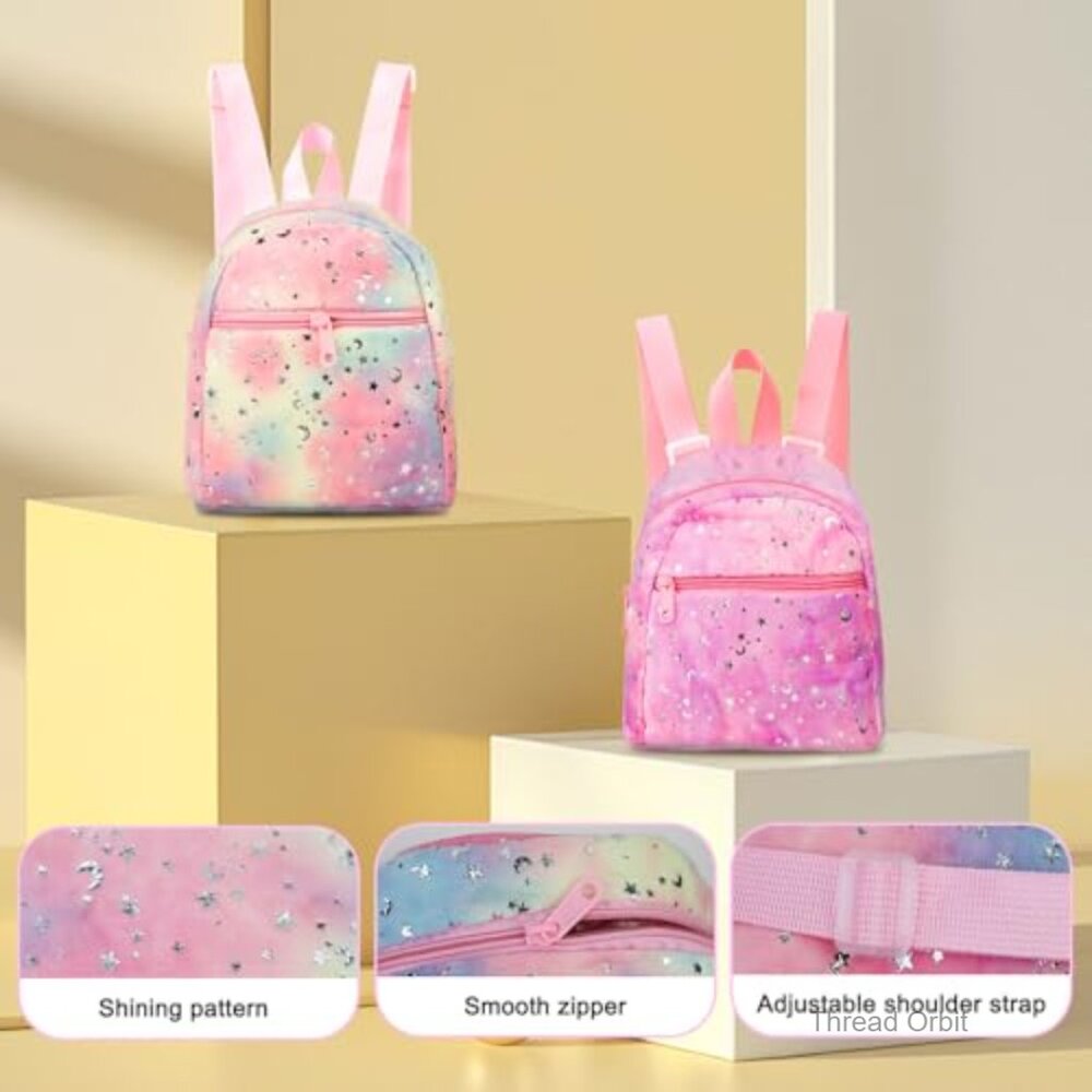 Plush Mini Backpack With Adjustable Strap, Two Co… - image 4